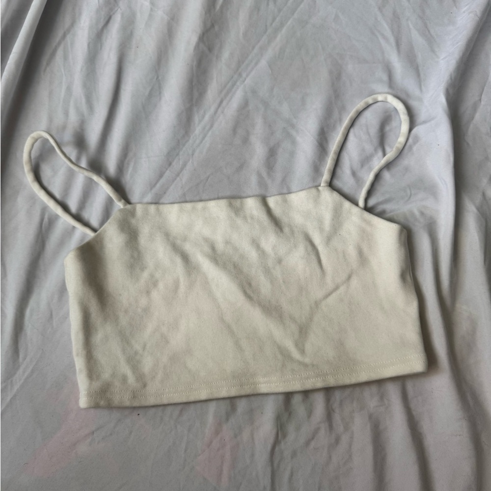 OAK + FORT Cream Sleeveless Fitted Camisole